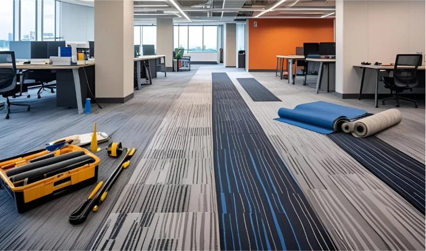 Carpet installation in corporate office