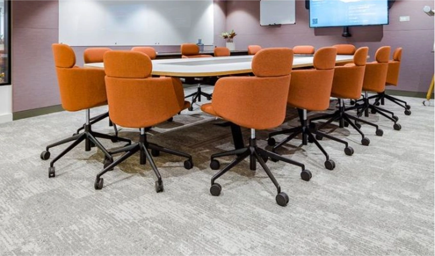 Finished office carpet installation Dubai