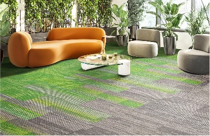 Modular carpet tiles for office