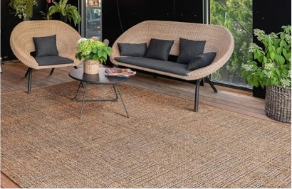Natural fiber carpet for outdoors