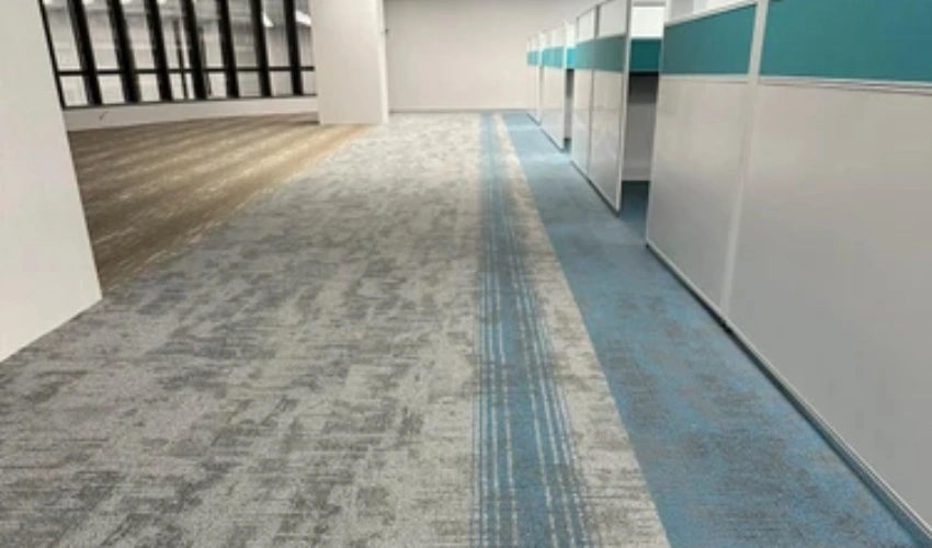 Completed office carpet tile project