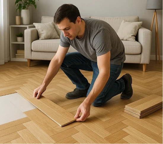 Eco-friendly reclaimed wood tiles in Dubai
