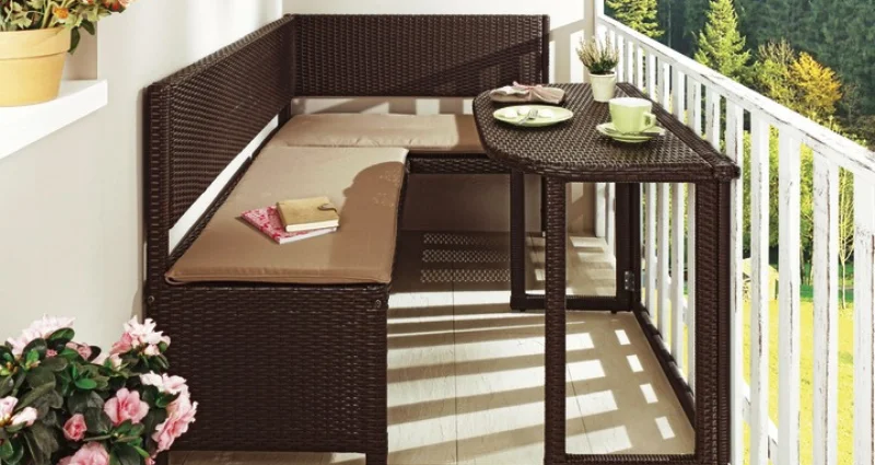 Rattan Balcony Corner Sofa