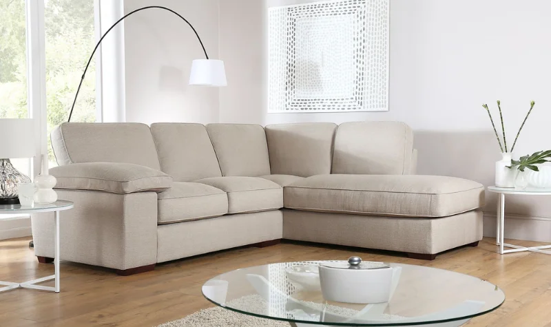 Elegant beige corner sofa with modern design in Dubai