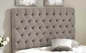 Soft fabric beige tufted headboard Dubai