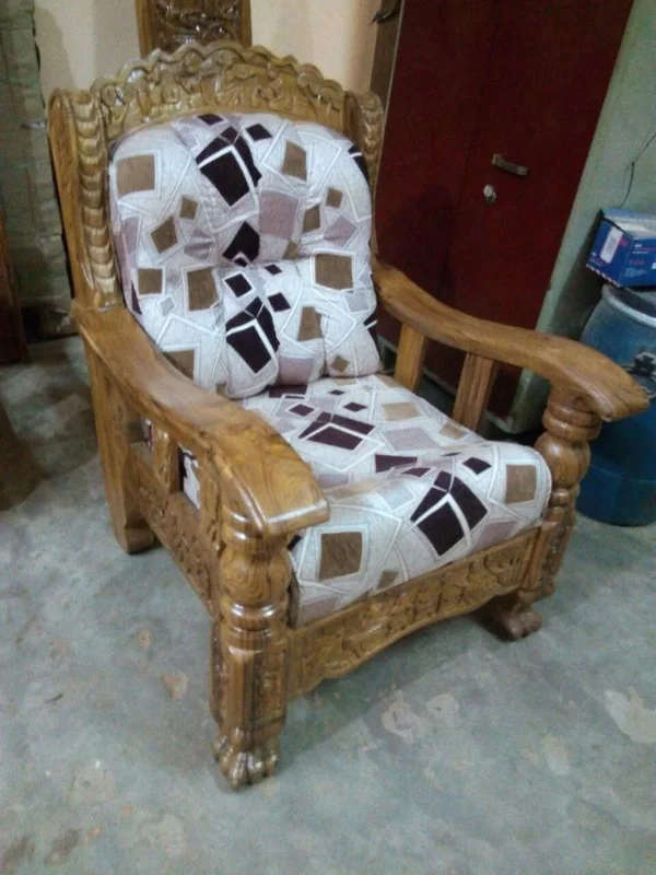 Carved wooden sofa with classic design