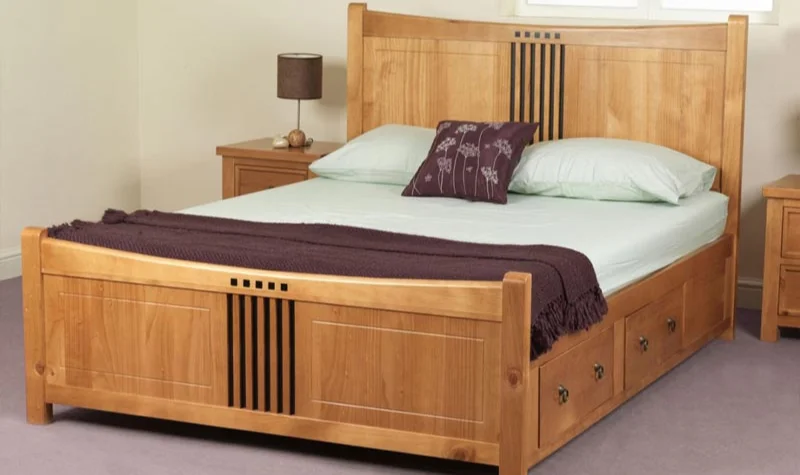 Solid wood storage bed design