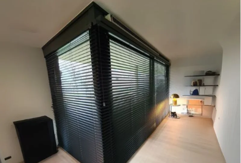 Custom Black Aric Blinds