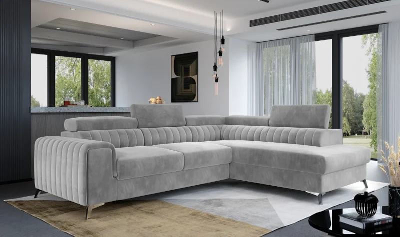 Stylish grey corner sofa with modern sleek design in Dubai