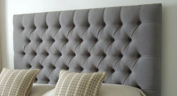 Elegant grey fabric tufted headboard Dubai