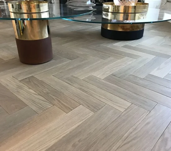 Luxury herringbone wood floor