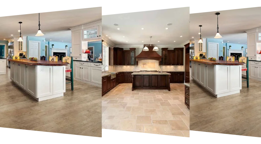 Modern and durable kitchen flooring in Dubai