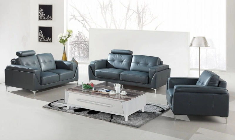 Luxury leather sofa set in modern Dubai living room