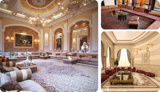 Traditional and luxury Arabic majlis sofa designs