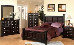 Dark wood bedroom set Dubai