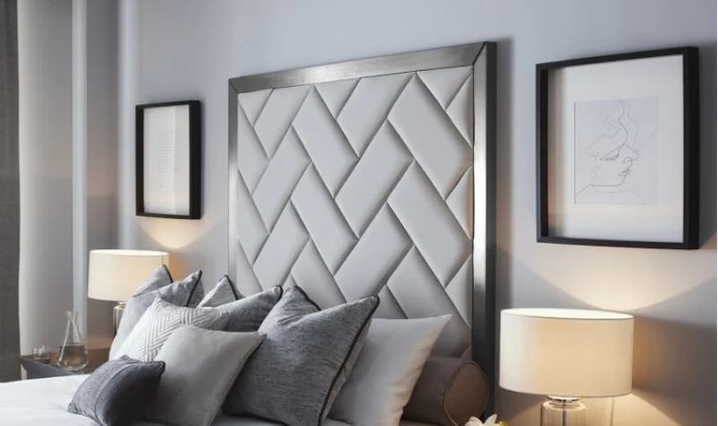 Grey upholstered designer headboard Dubai