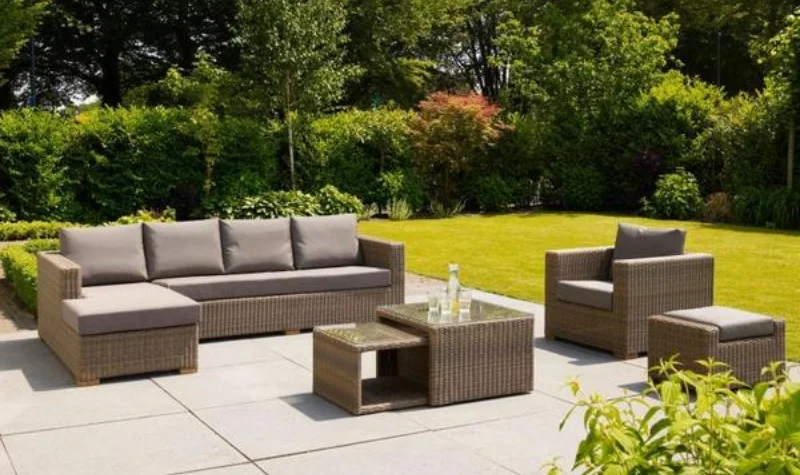 Outdoor rattan sofa set with chairs Dubai