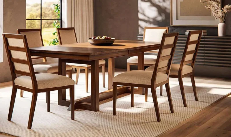 Wood Dining Table with Chairs