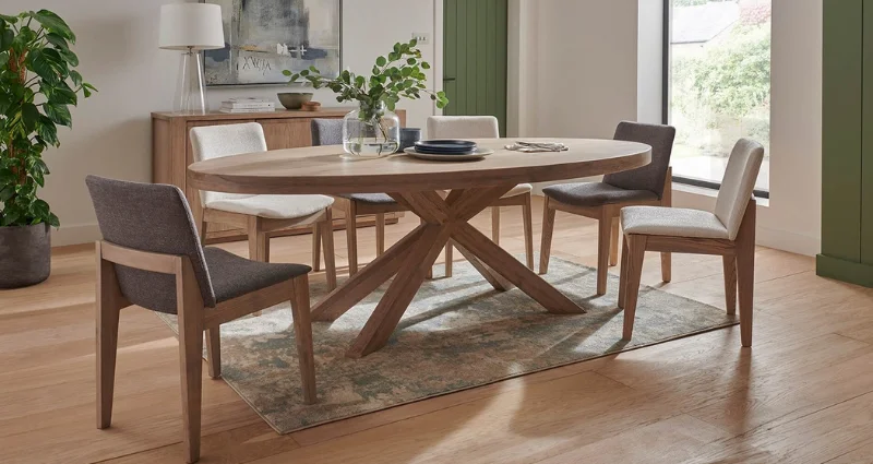 Contemporary Oval Dining Table Set