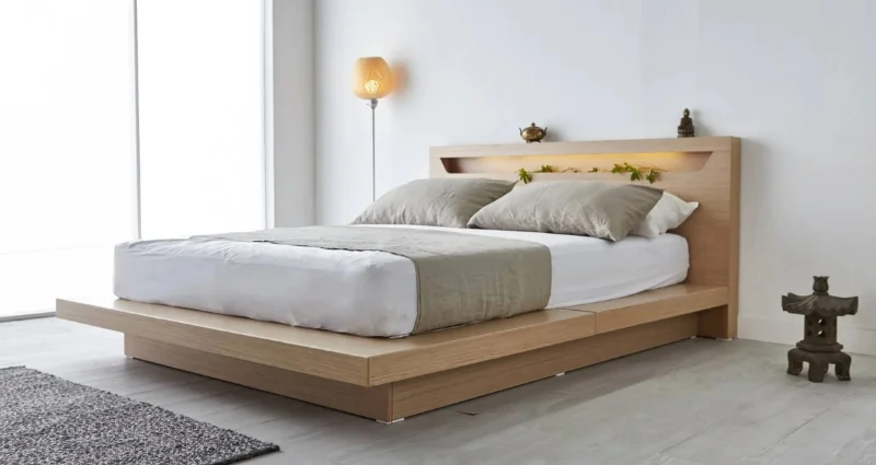 Modern wooden and upholstered beds