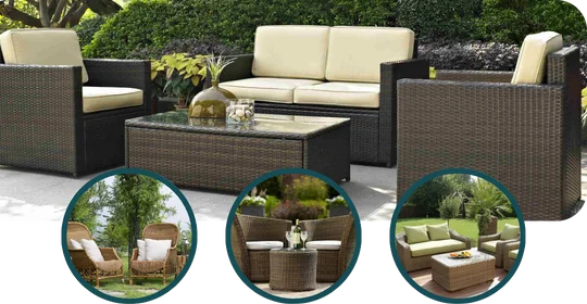 Outdoor rattan sofa and chair sets Dubai