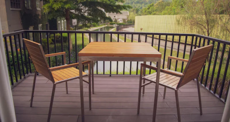 Balcony Wooden Table Set