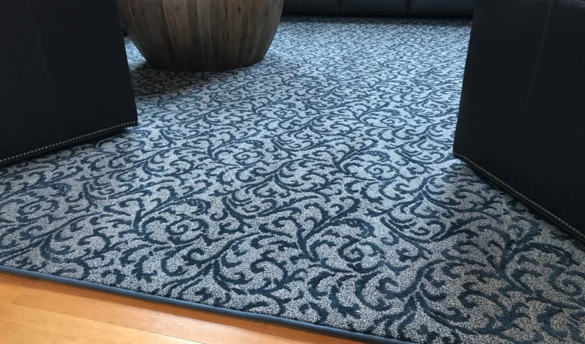 Modern Navy Patterned Carpet