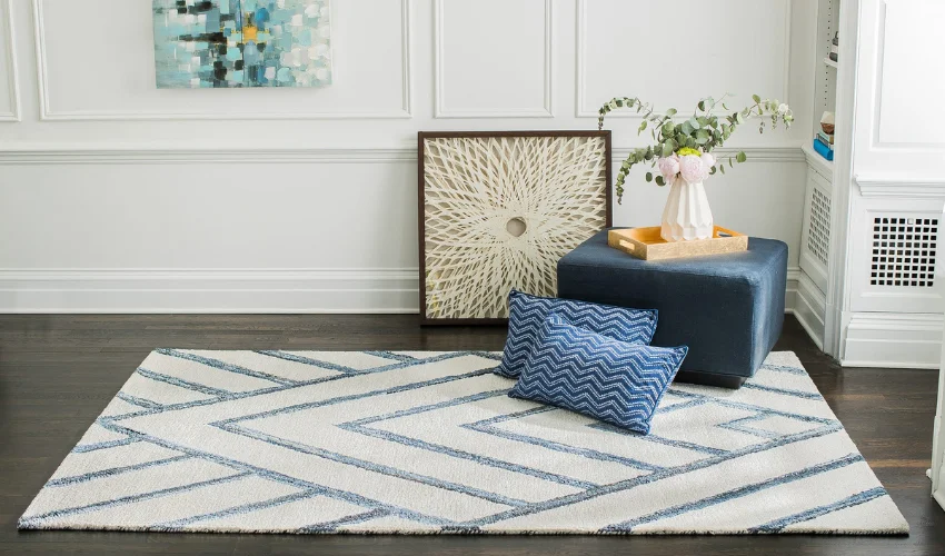 Modern Geometric Chevron Carpet
