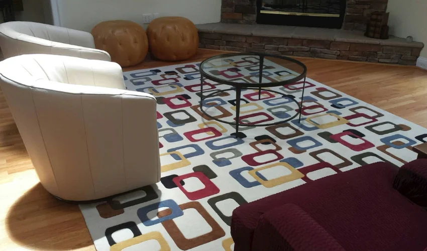Modern Multicolor Rectangle Pattern Carpet