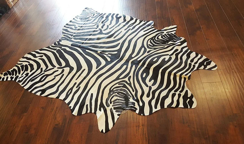 Zebra print rug