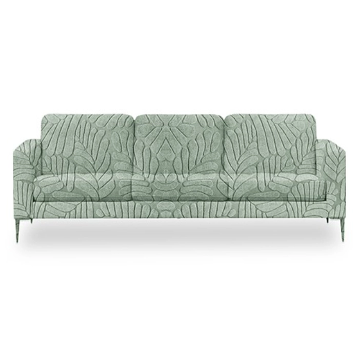 Green Velvet Jacquard Sofa Cover Set image 2