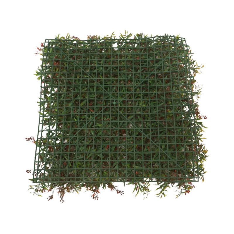 Close-up Red Artificial Grass Texture Panel