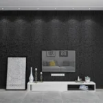 Black 3D Wall Panel in Living Room