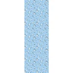 Detailed Close-up of Blue Floral Wallpaper