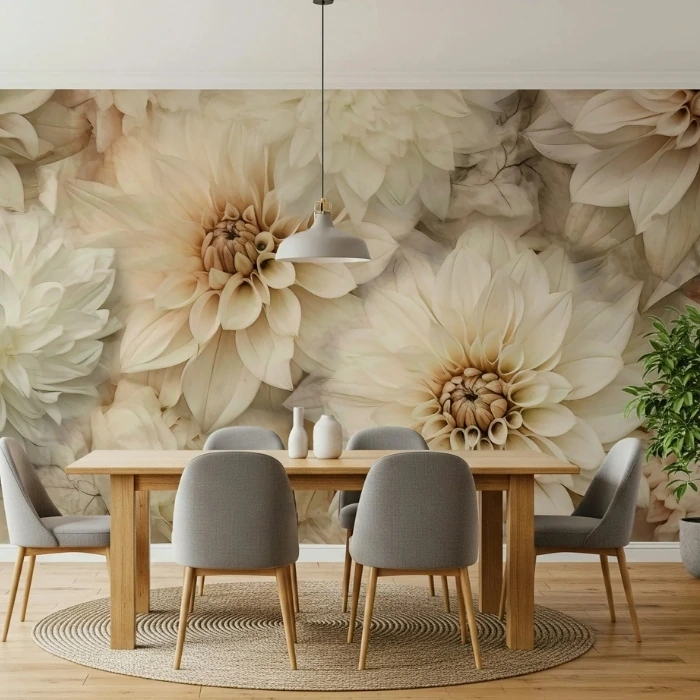 Dahlia wallpaper roll view