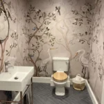 Installing Chinoiserie Bird Wallpaper Mural