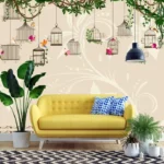 Enchanted garden wallpaper wall view