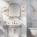 White gold marble wallpaper close-up