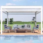 Pergola with Mosquito Net and Curtains