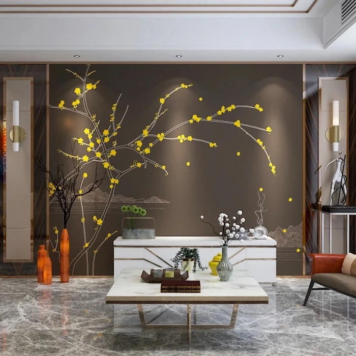 Plum Blossom wallpaper room wall view