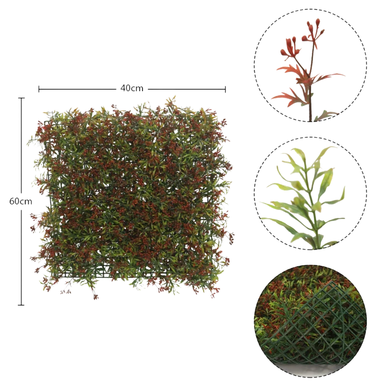 Red Greenery Wall Panel Indoor Outdoor