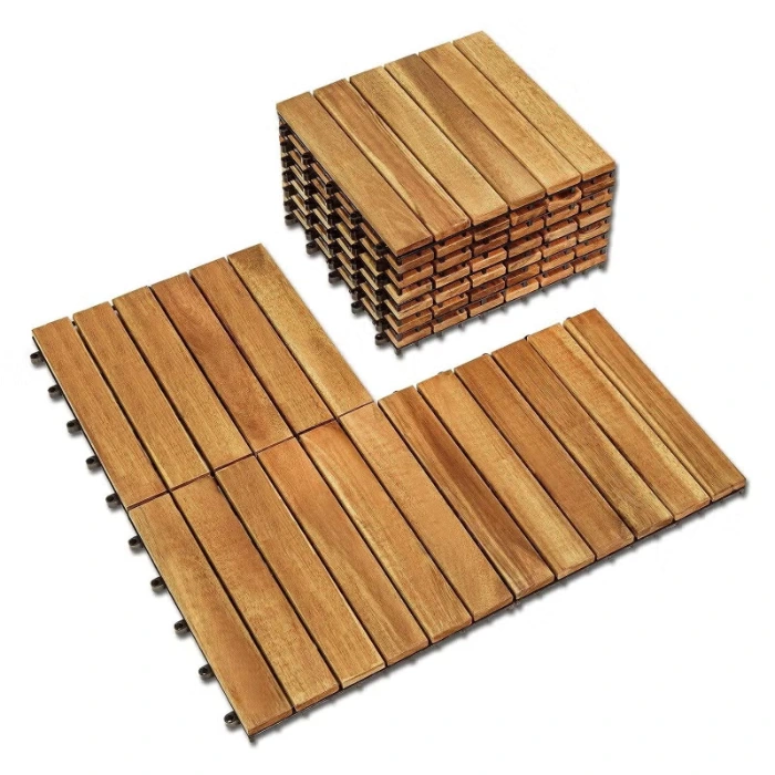 Solid Wood Interlocking Flooring Tiles image 2