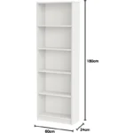 Tall narrow bookcase white