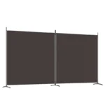 brown fabric 2 panel room divider