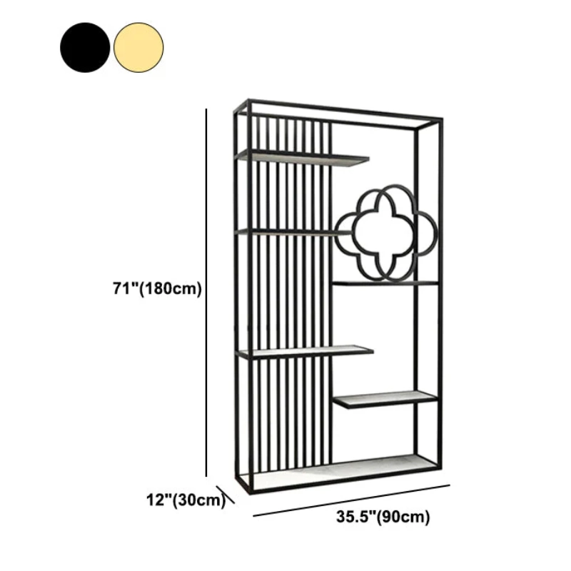 living room glam open bookshelf
