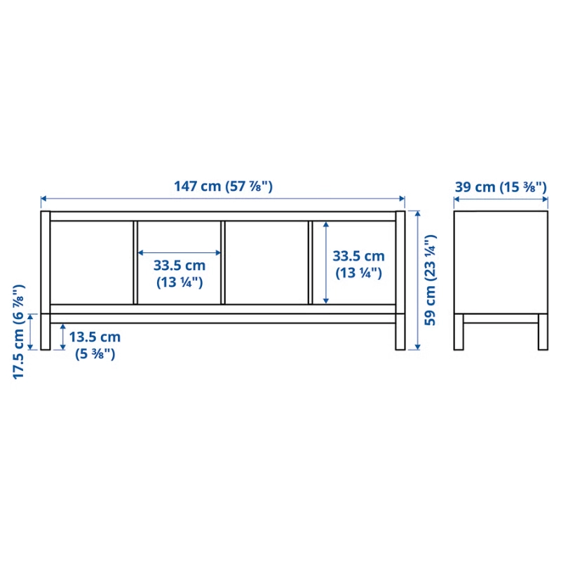 organized cubes with décor items