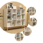 shelves with books and accessories