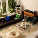 50x50 cm blue cushion