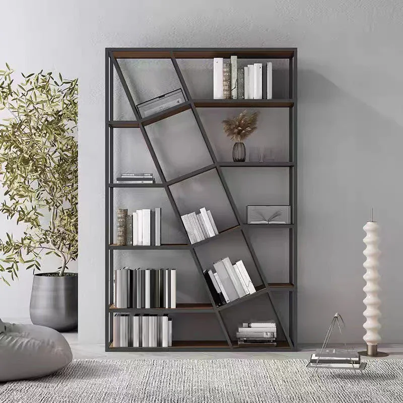 metal frame with wood shelves