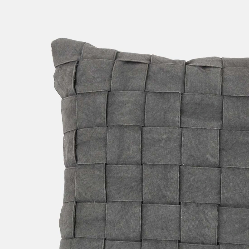 neutral tone woven home cushion
